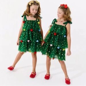 Festive Green Christmas Tree Costume for Kids